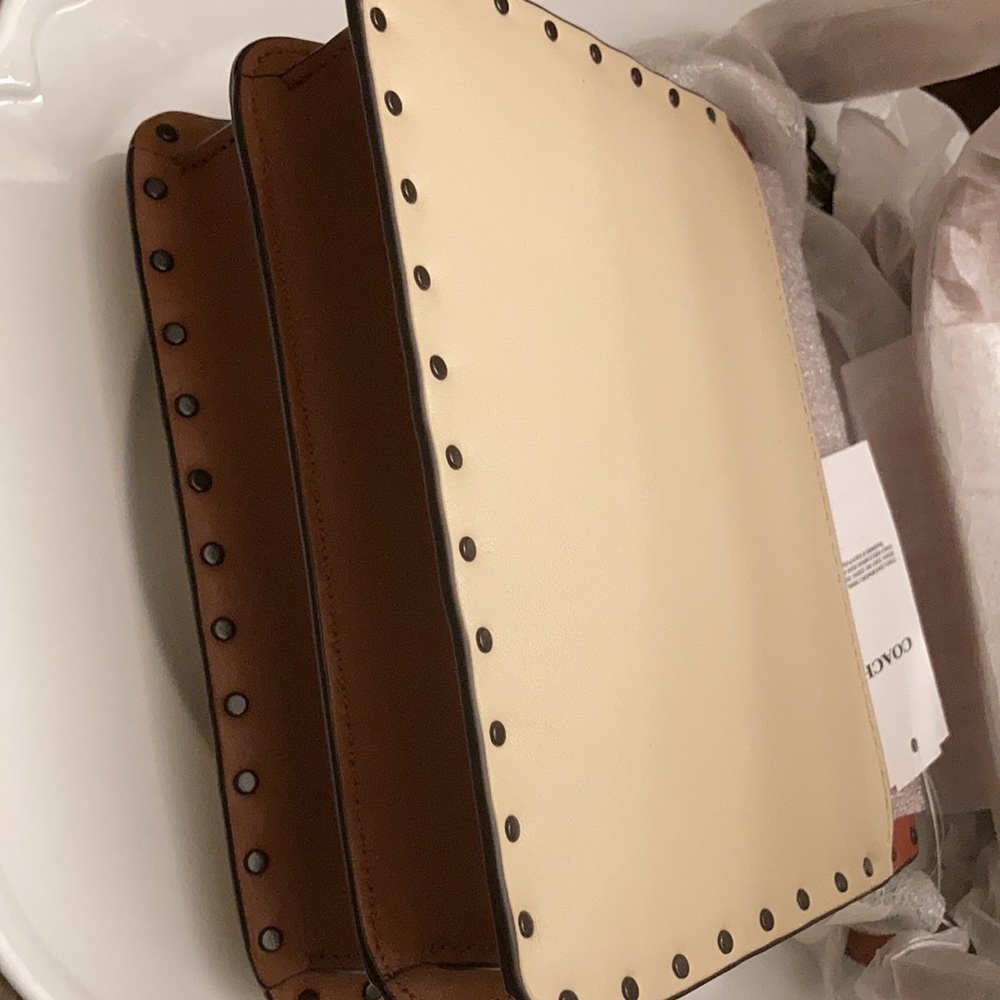 Coach Shoulder Beat 18 in Colorblock with Rivets - Picture 10 of 13